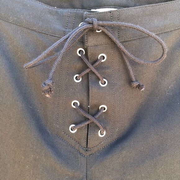 Loft black lace up front cropped stretch pants size 6 Petite - Picture 2 of 5